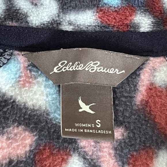 Eddie Bauer Woman's Sz S Pink Blue Black Fleece  1/4 Zip Pullover Jacket - Picture 4 of 8